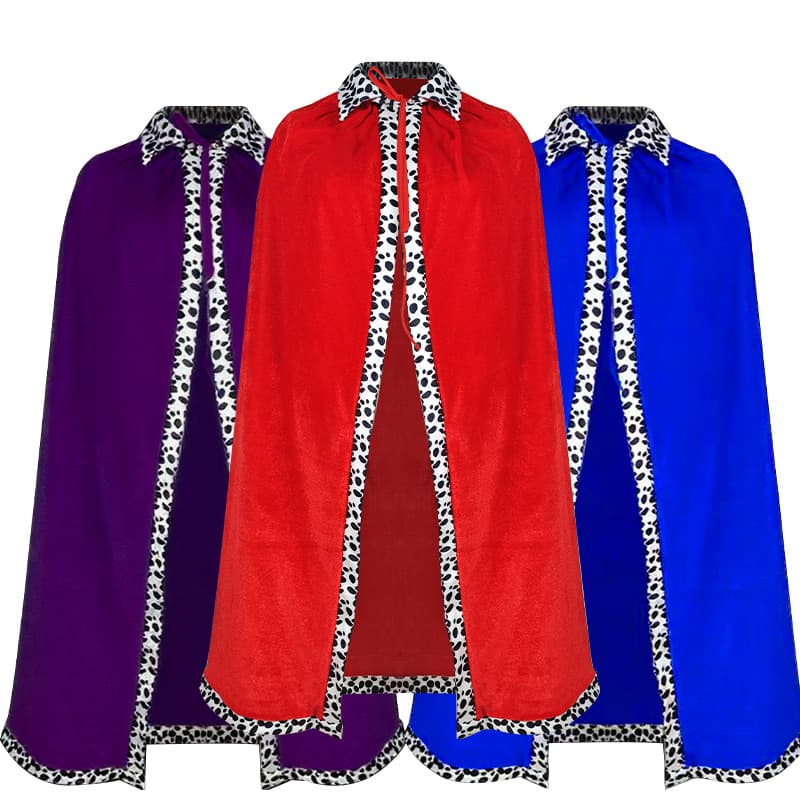 Halloween cape for children and adults, king and prince, family games, party performance, Christmas cape, multi-colored cloak