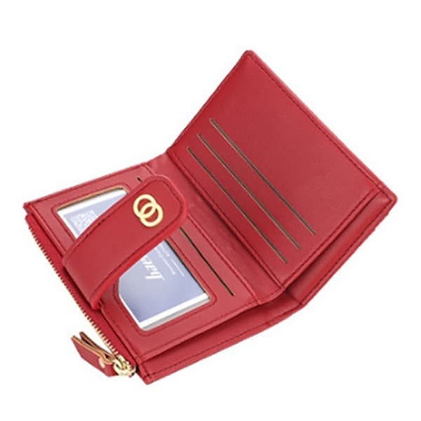 1 Black PU New Luxury Women's Short Wallet with Card Holder 9.5*2.5*12.5cm
