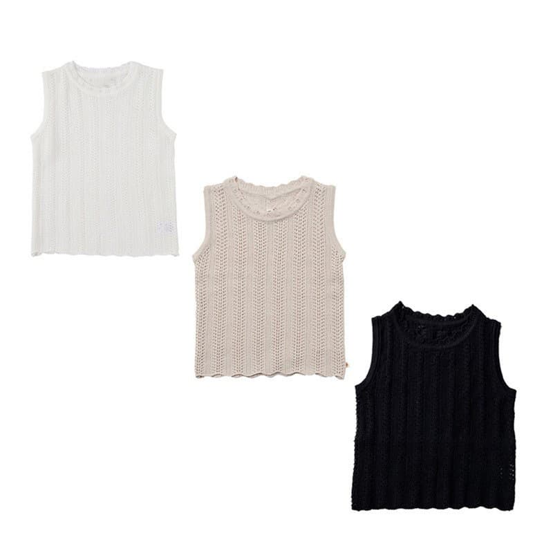 Hot-selling girls' knitted vest with lace trim, summer thin style, combed cotton, breathable sleeveless top, wholesale