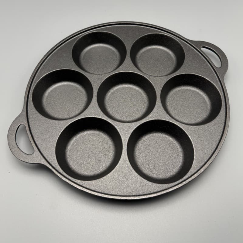 Seven-Hole Egg Pancake Pan Egg Burger Mold Commercial Egg Burger Pan Breakfast Egg Frying Tool Large Egg Dumpling Pan Non-Coated