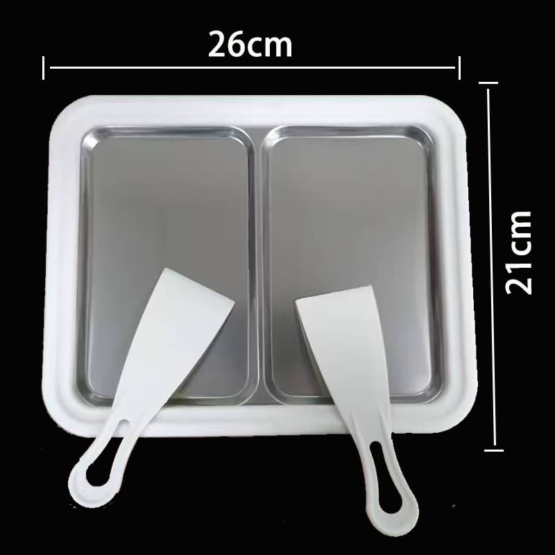 Stainless Steel Double Pair Home Fried Sour Milk Machine Summer Mini Ice Fried Machine Small Homemade Ice Cream Machine Ice Fried Plate