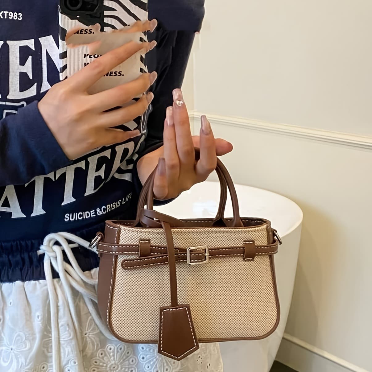 Retro Mini Bag for Women New Style Light Luxury Niche High-End Fashion Versatile Shoulder Crossbody Bag Commuter Handbag