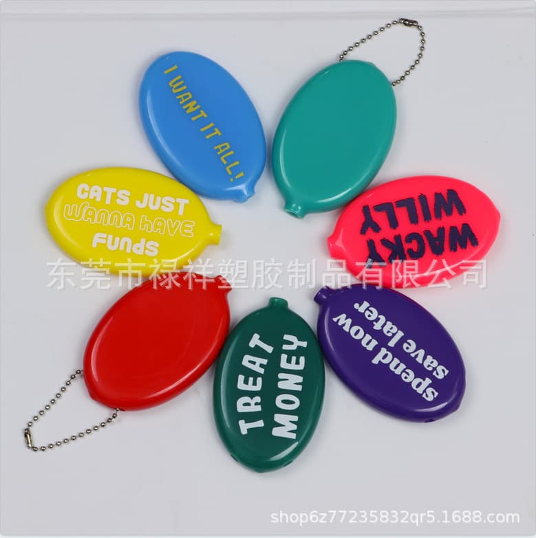 Factory spot dipped PVC coin purse oval soft plastic coin purse can be used as logo storage and portable