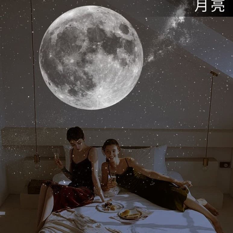 Cross-border popular projection ambient light Galaxy Saturn bedside LED night light Kitty Starry Sky Lamp