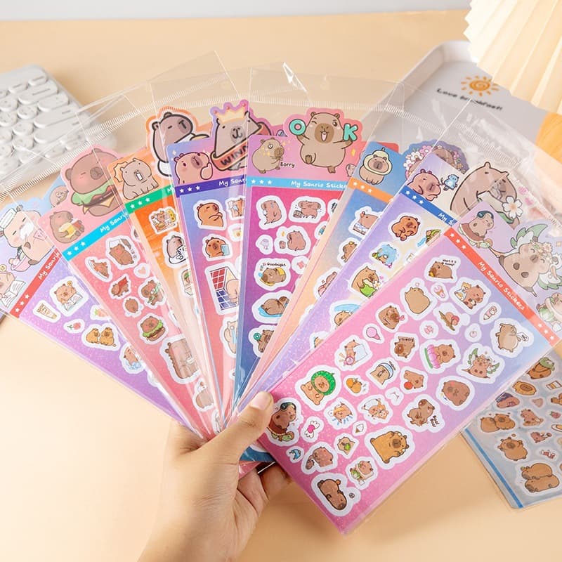 Cute Cartoon Laser Stickers, Adorable Guinea Pig Journal Stickers, Cartoon Children's Prizes, Student Gifts