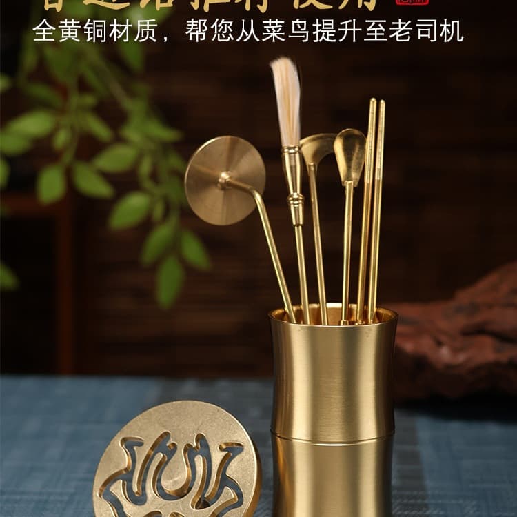 Brass Incense Art Set with Storage Bottle, Beginner Incense Burner, and Pure Seal Mold for Home Use