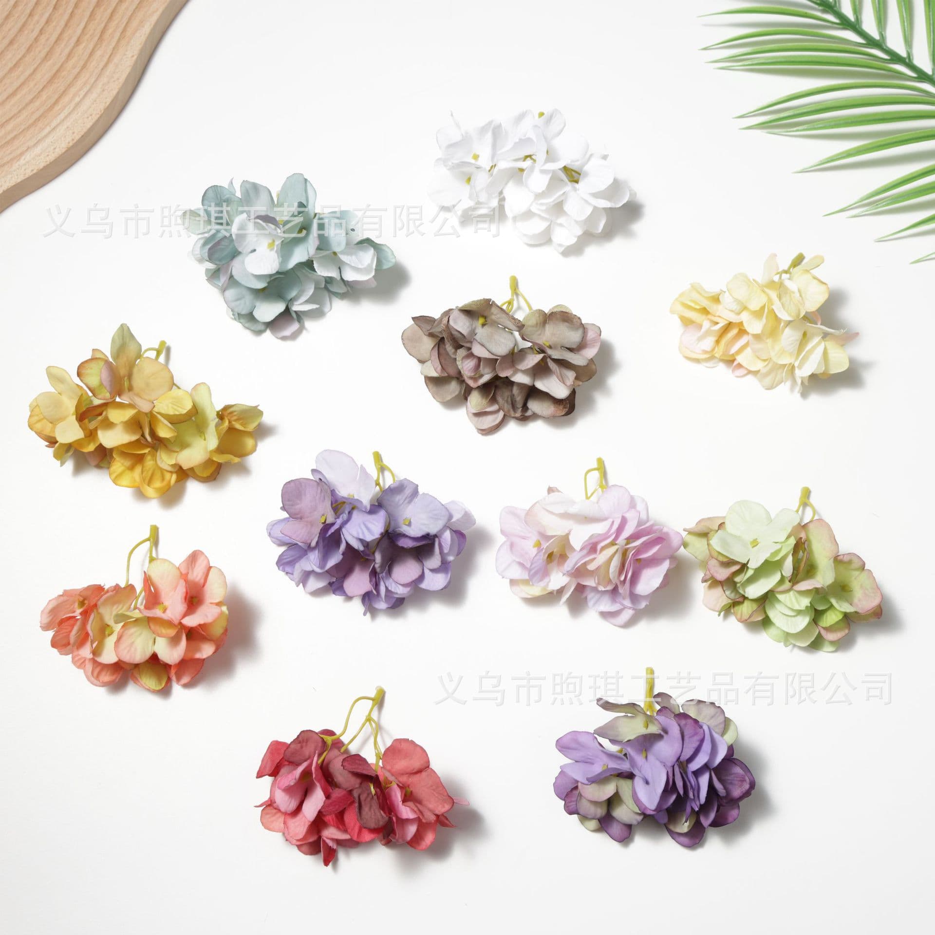 Simulation 16 Branch Hydrangea String DIY Hairpin Headdress Accessories Flower Ball Gift Box Decoration Fake Flower Photography Props Ornaments