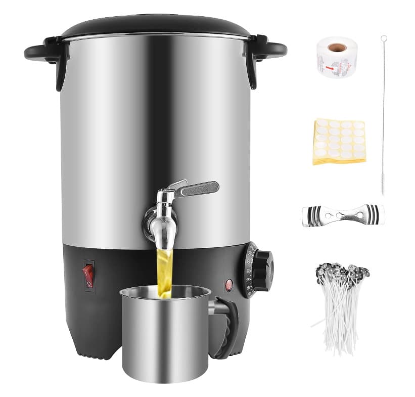 5L Candle Making Machine Large Electric Wax Melter with Quick-Pour Nozzle Commercial Handmade Wax Melting Pot Wax Bucket