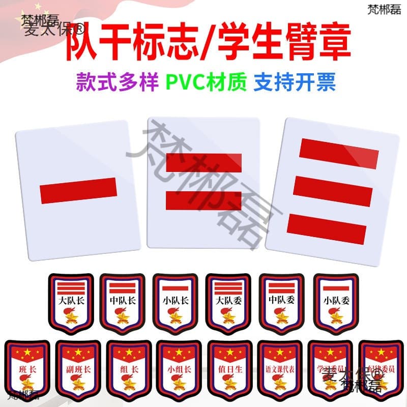Young Pioneer Armband Badge for Primary School Students - One Bar, Two Bars, Three Bars Squad Leader, Squadron Leader, Team Leader