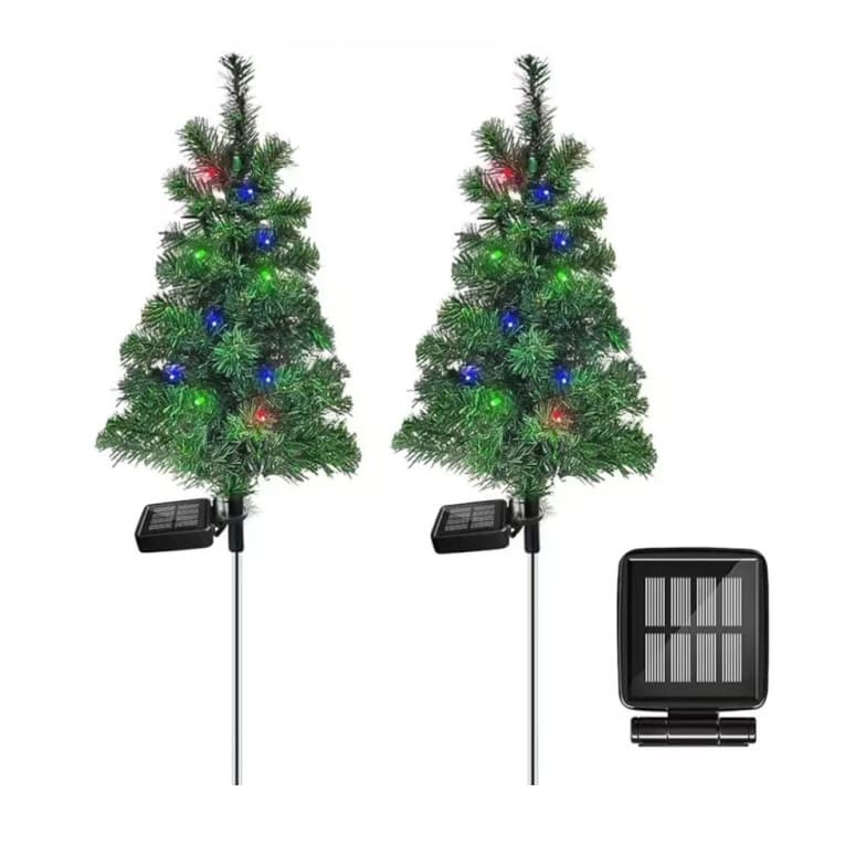 Solar Christmas Tree Garden Stake Light Waterproof Christmas Decoration Tree Light Outdoor Christmas Tree Light Christmas Decor Walkway