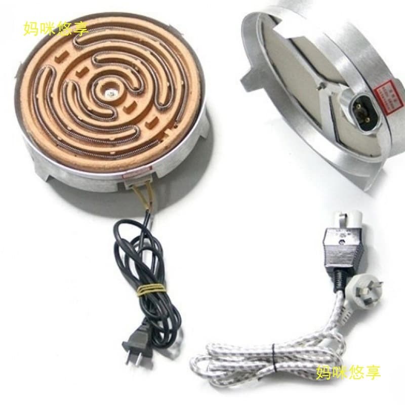 The electric stove with heating element for brewing tea around the stove, old-fashioned aluminum shell electric stove, household stove plate, heating element, experimental size determination, thickened