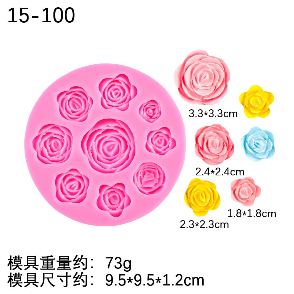 Flower Heart Silicone Mold DIY Chocolate Uppercase and Lowercase Letters Birthday Cake Decoration Epoxy Resin Silicone Mold