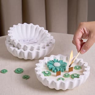 DIY Lace Plate Silicone Mold Wave Fold Gypsum Wax Pot Candle Bowl Resin Mold Dropshipping