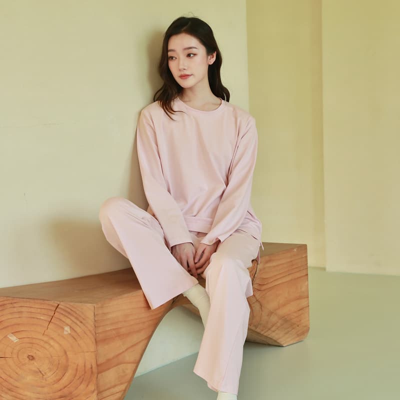Maternity Pajamas for Women, Summer Pure Cotton Long-Sleeve Set, Non-Tightening on the Belly, Plus-Size, Thin Style with Chest Pads, Postpartum Wear