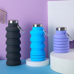 Factory Direct Platinum Silicone Sports Outdoor Water Bottle Large Capacity Portable Retractable Water Bottle Silicone Foldable Cup