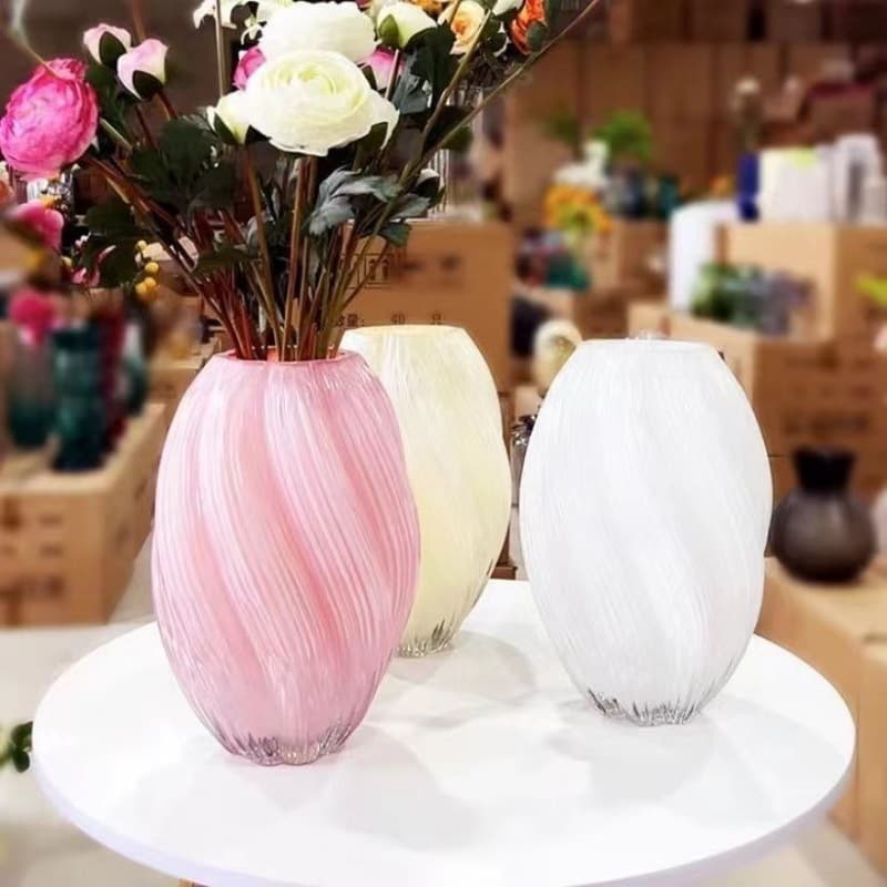 European light luxury maltose glass vase wholesale living room ins style ornament vase high-end hydroponic flower arranging device