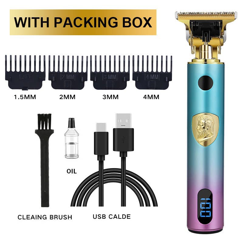 Cross-border Hair Clipper Electric Hair Trimmer Hair Cutting Machine Barber Clipper T-Blade Engraving Trimmer Universal Hair Scissors