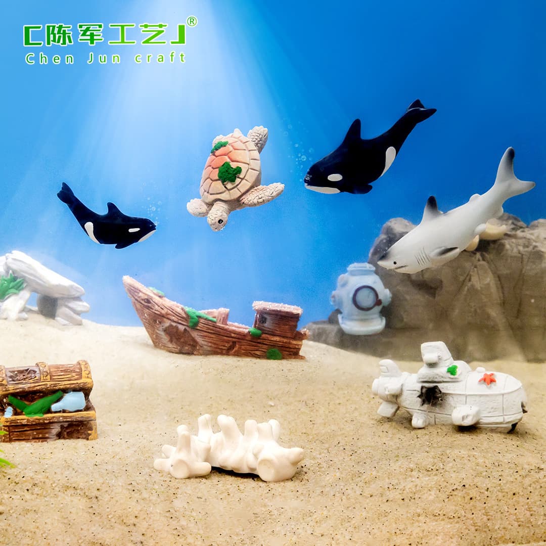 Miniature Creative Simulated Whale Turtle Aquarium Fish Tank Underwater Landscape DIY Decorative Accessories Small Ornaments
