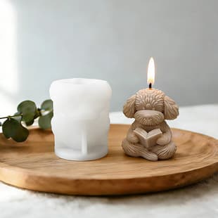Aromatherapy Candle Mold Food-Grade Silicone Mold Cross-Border Creative Reading Dog Aromatherapy Candle Mold Wholesale