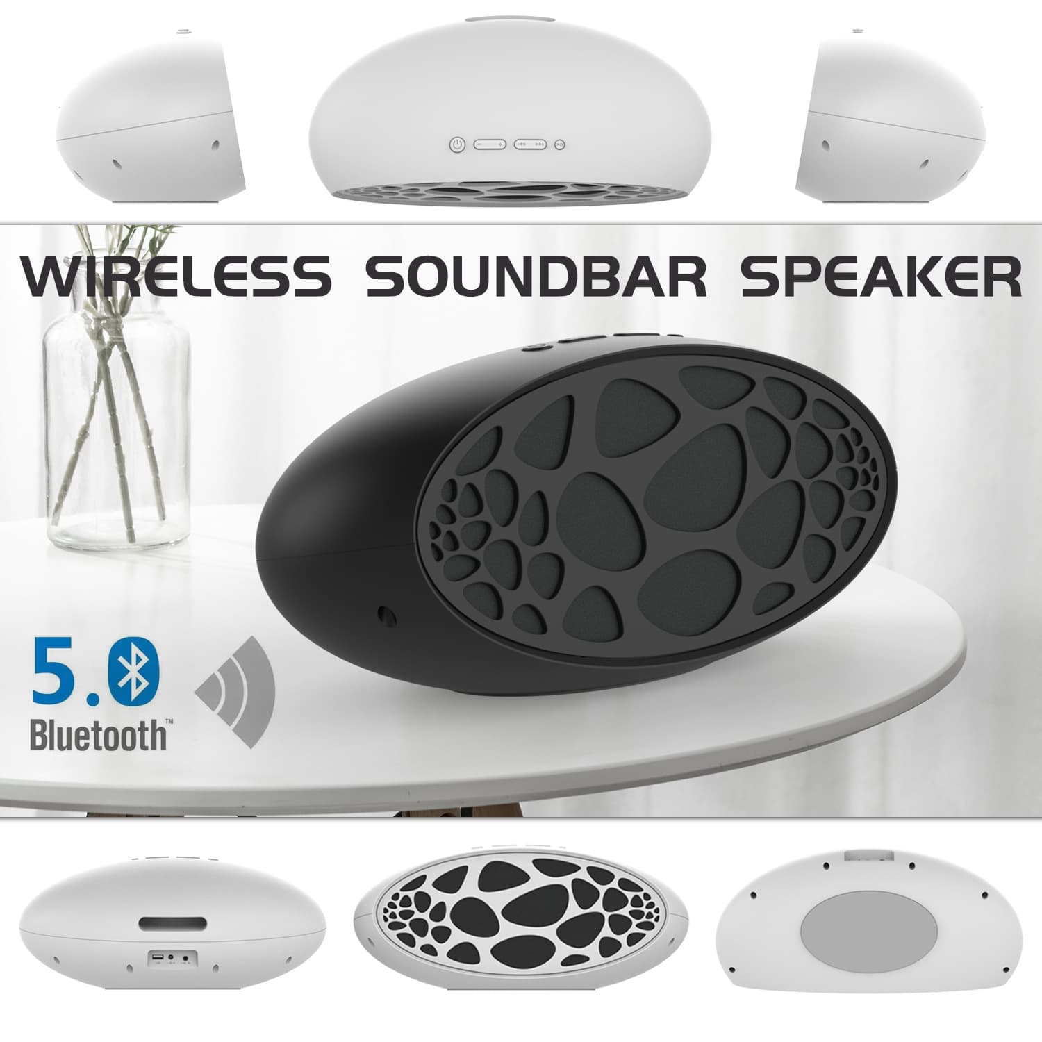 WS-006 Creative Dinosaur Egg Shape Wireless Bluetooth Speaker, Ultra Heavy Bass Subwoofer, Soundbar Home Theater Audio