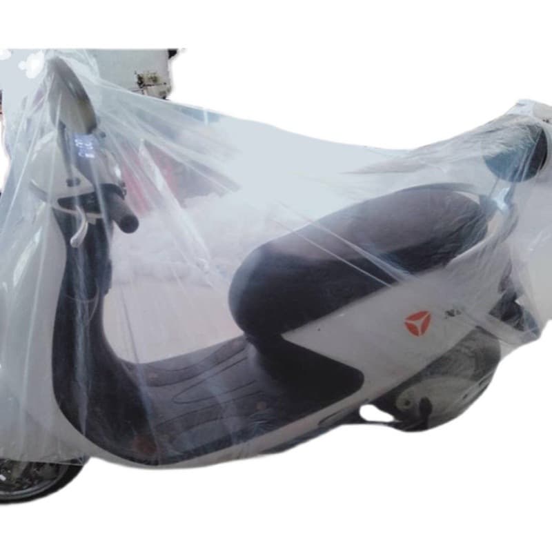 Electric vehicle dust cover, electric motorcycle thickened disposable rain cover, battery car PE plastic transparent car cover