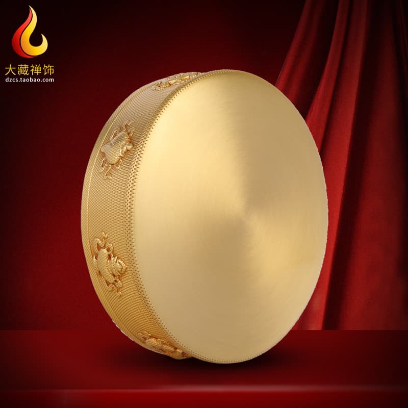 Brass Mandala Practice Plate, Academy Design, for Mandala Offerings with Eight Auspicious Symbols, Tibetan-style Small Base Plate 10cm