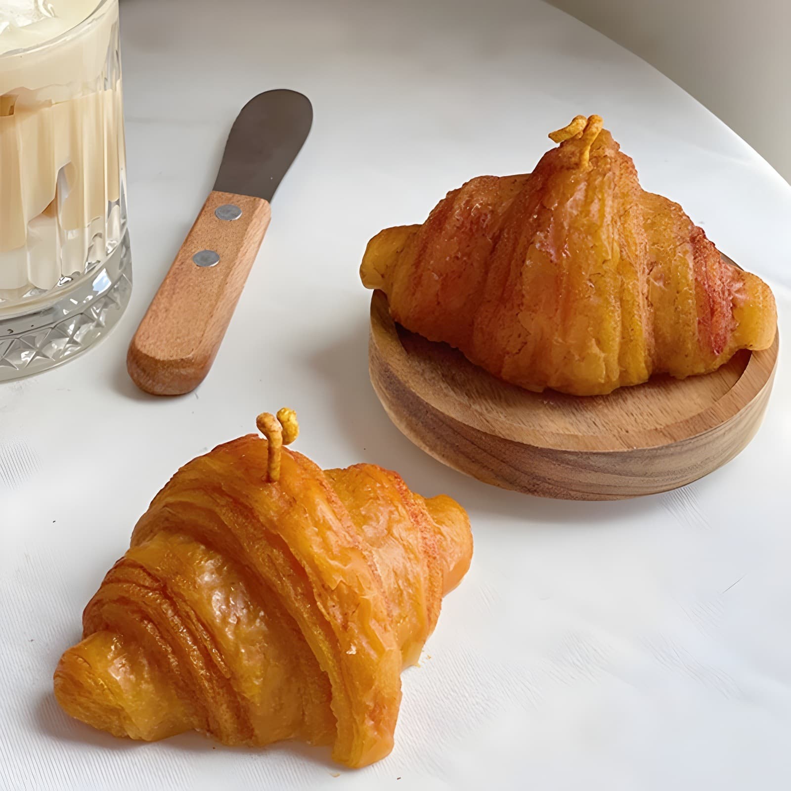 Croissant scented candle silicone mold diy croissant glue plaster ornaments handmade soap mold