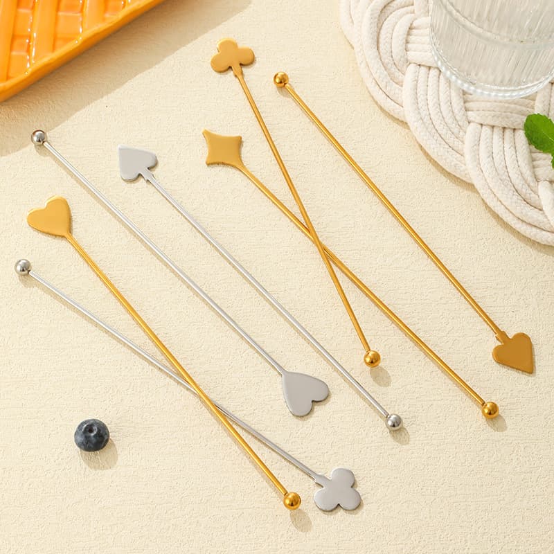 304 Stainless Steel Bar Tools Cocktail Stir Stick Cocktail Poker Card Mixer Milk Tea Coffee Juice Stirrer