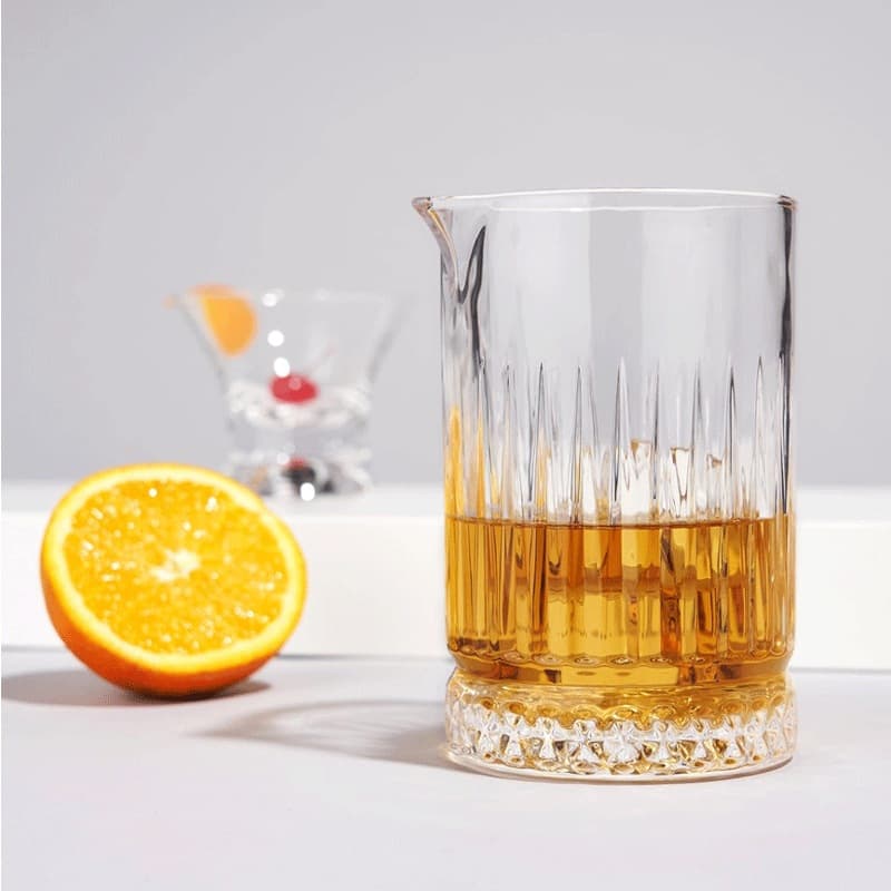 Thickened glass mixing cup engraved mixing cup transparent pouring cup bar mixing container cocktail tool