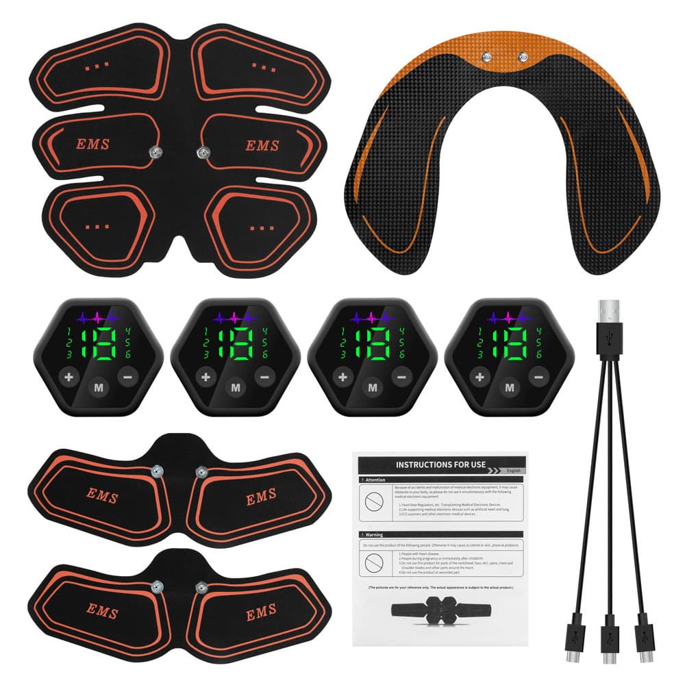 Smart Abdominal Toner, EMS Pulse Home Muscle Stimulator, Slimming Belly and Waist Fitness Device
