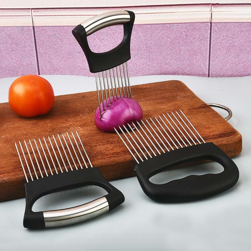 304 stainless steel onion needle slicer onion insert kitchen tool onion fork holder meat tenderizer meat loosening needle