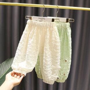 1-5 Year Old Baby Girls' Flowing Silk Gauze Harem Pants, 3-Year-Old Infant Girls' Summer New Mosquito-Repellent Casual Pants