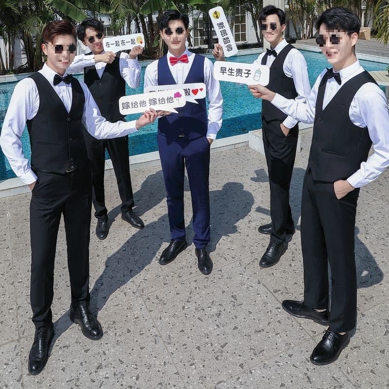 White Shirt Wedding Groom Suit Vest Plus Size Set Best Man Suit Summer Groom Tuxedo Western Style