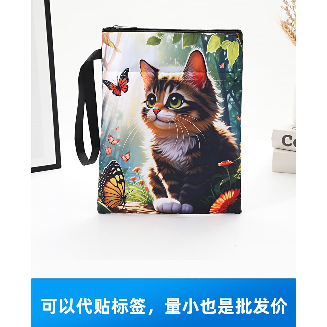 Spot glasses bag book cover book pouch mini notebook convenient case printed cartoon tutoring bag multi-card holder