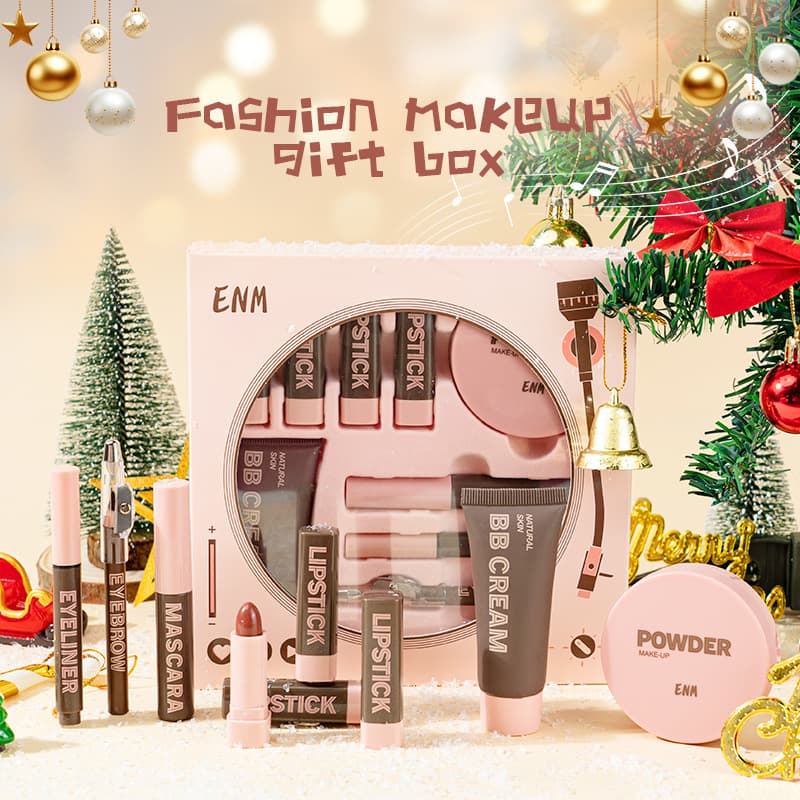 Cross-Border Popular Enm Makeup Nine-Piece Set Lipstick Eyeliner Eyebrow Pencil Bb Cream Cushion Set Cosmetics Long-Lasting Makeup