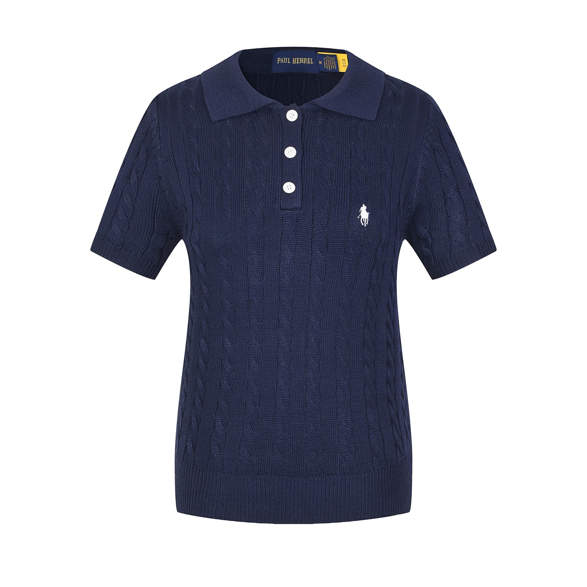 Cross-Border Wholesale New Spring Summer Little Horse Logo Women's Polo Shirt Short Sleeve Knit Cotton Polo Neck Women's Sweater