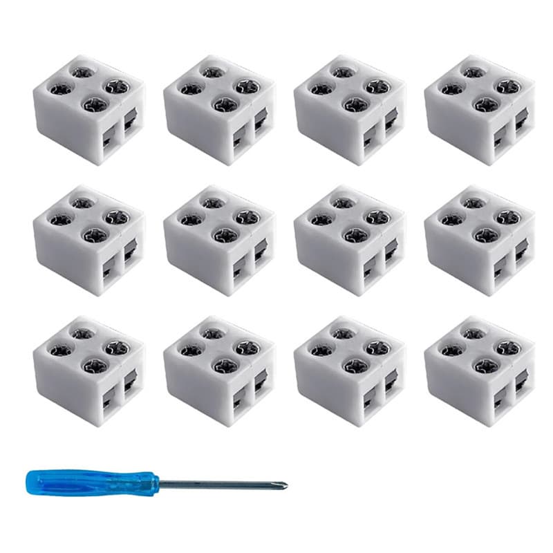 Screw-type LED strip connector, 3528 8mm, solderless snap-on single-color LED strip fixing buckle.