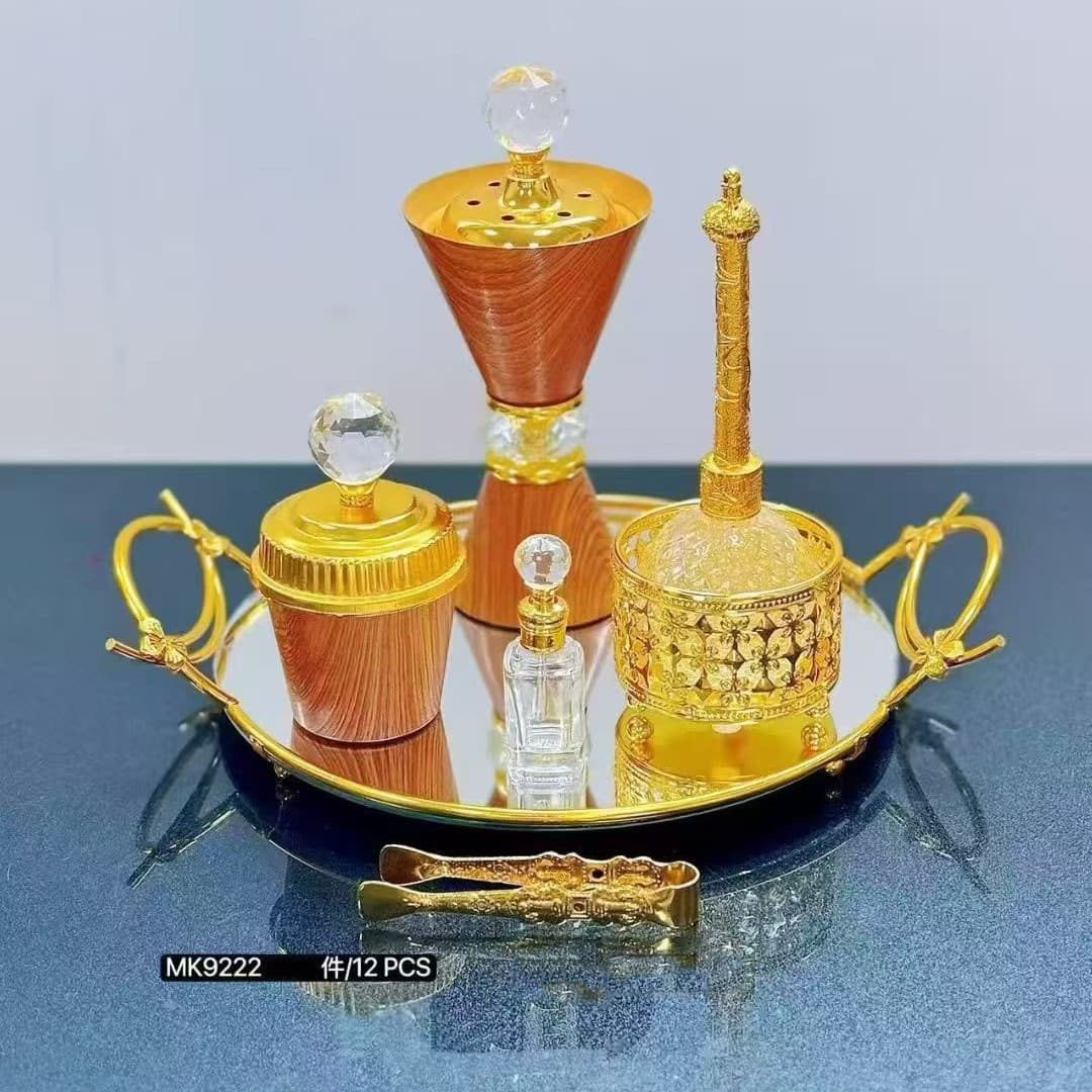 Incense Burner Saudi Middle East Arabian Crystal Glass Incense Burner Six-Piece Set