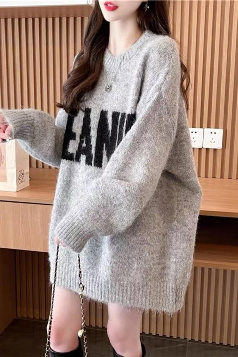 Loose Lazy Style Knit Pullover Sweater Women New Autumn/Winter Stylish Super Pretty Sweater Autumn