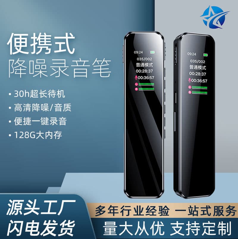 New Cross-Border Recording Pen HD True Noise Reduction High Decibel for Meetings and Classes, Digital Portable Recorder