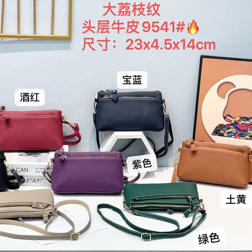 Genuine Leather Crossbody Bag for Women, Top Layer Cowhide Phone Bag, Multi-Pocket Casual Fashionable Middle-Aged Mother Bag