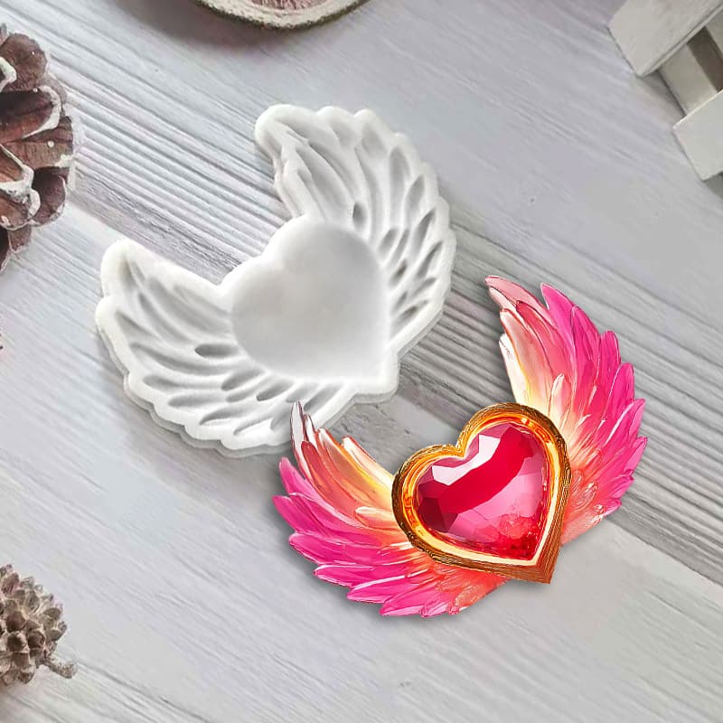 Wing Heart Fondant Silicone Mold Heart Gummy Chocolate DIY Cake Baking Kitchen Tool