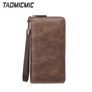 Creative Design Long Men's Wallet, Amazon Handheld PU Wallet with Multiple Card Slots, Dollar Bill Clip Wholesale