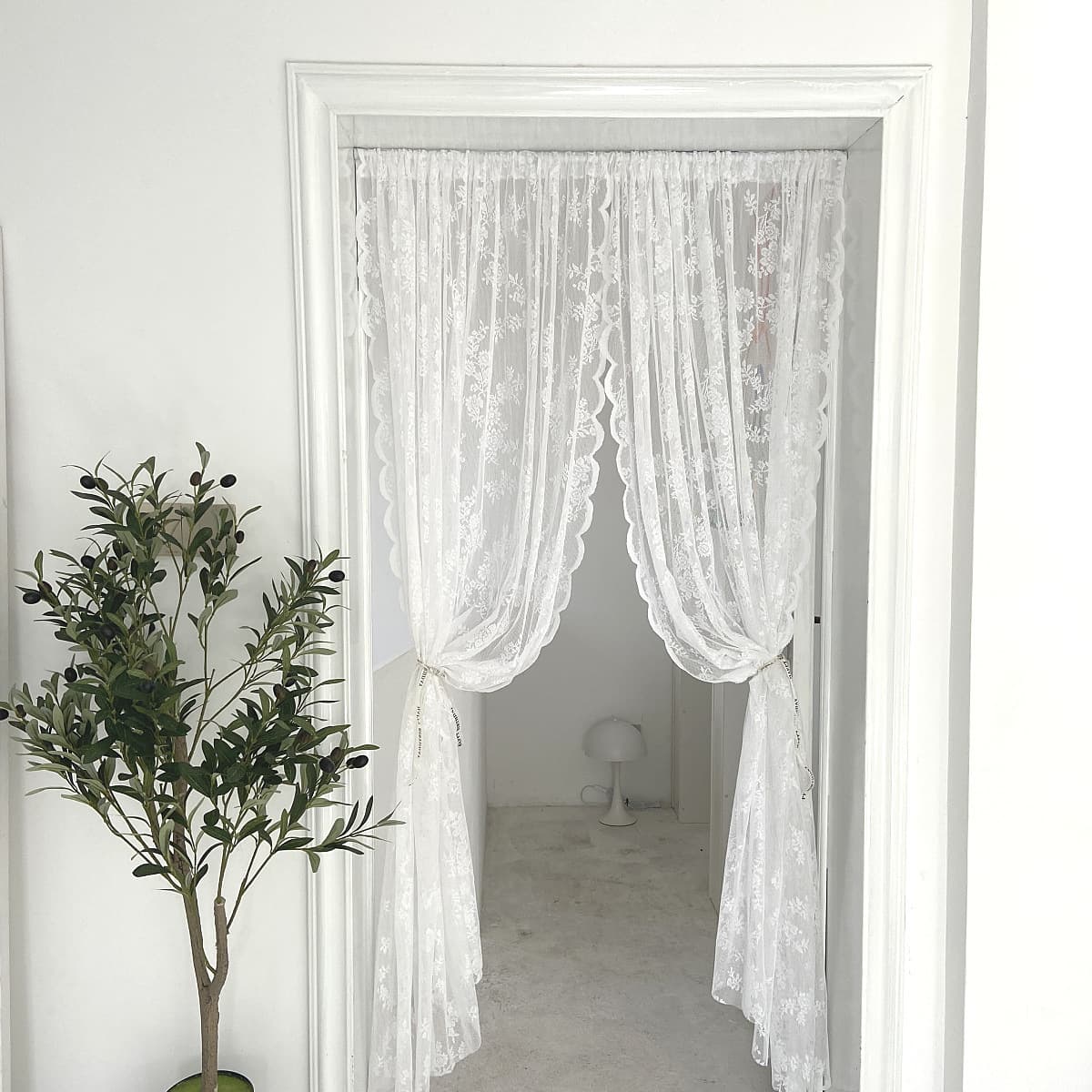 INS-style Korean-style lace curtains and sheer curtains, girly home decorations for doors, windows, balconies, and Nordic style, no drilling required.