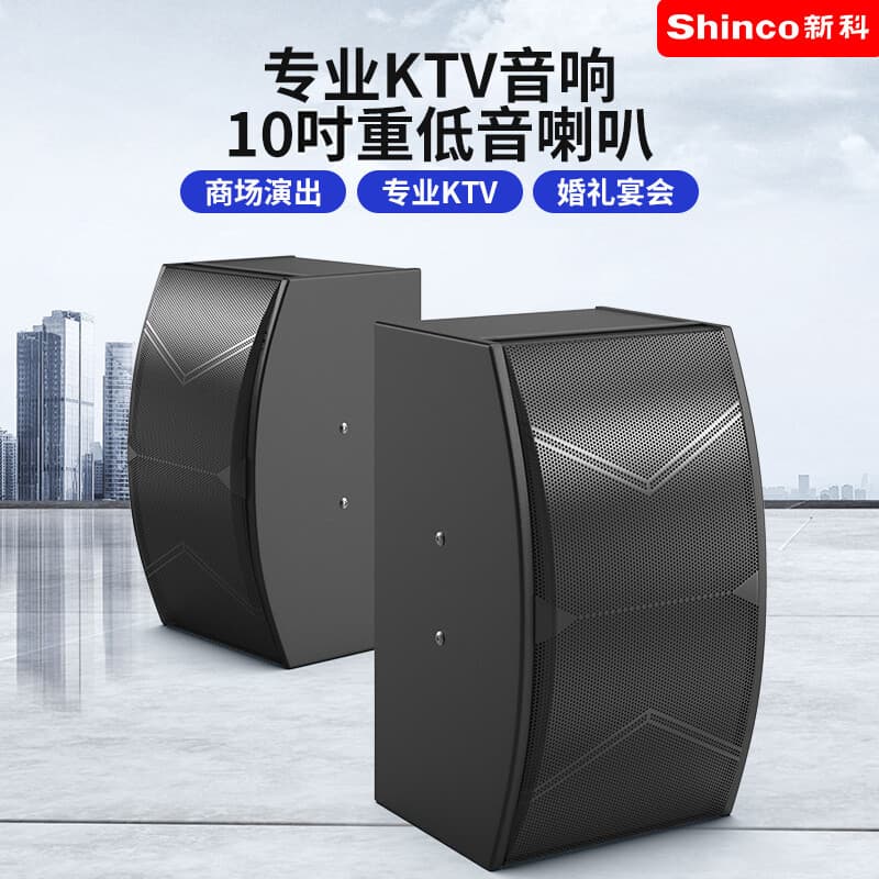 Shinco 10-inch 3-way 18-speaker audio system for dance studios, fitness rooms, conference rooms, KTV wall-mounted fixed-impedance card-pack speakers