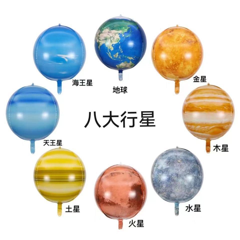 New 4D Explore Starry Sky Eight Planets Solar System Kids Birthday Decoration Theme Balloons