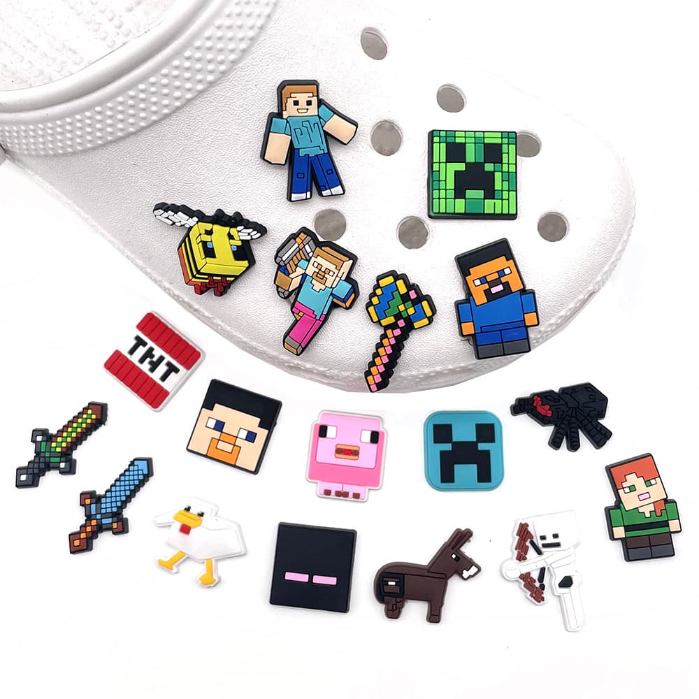 Set of 18 Minecraft Game Jibbitz Croc Shoe Charms