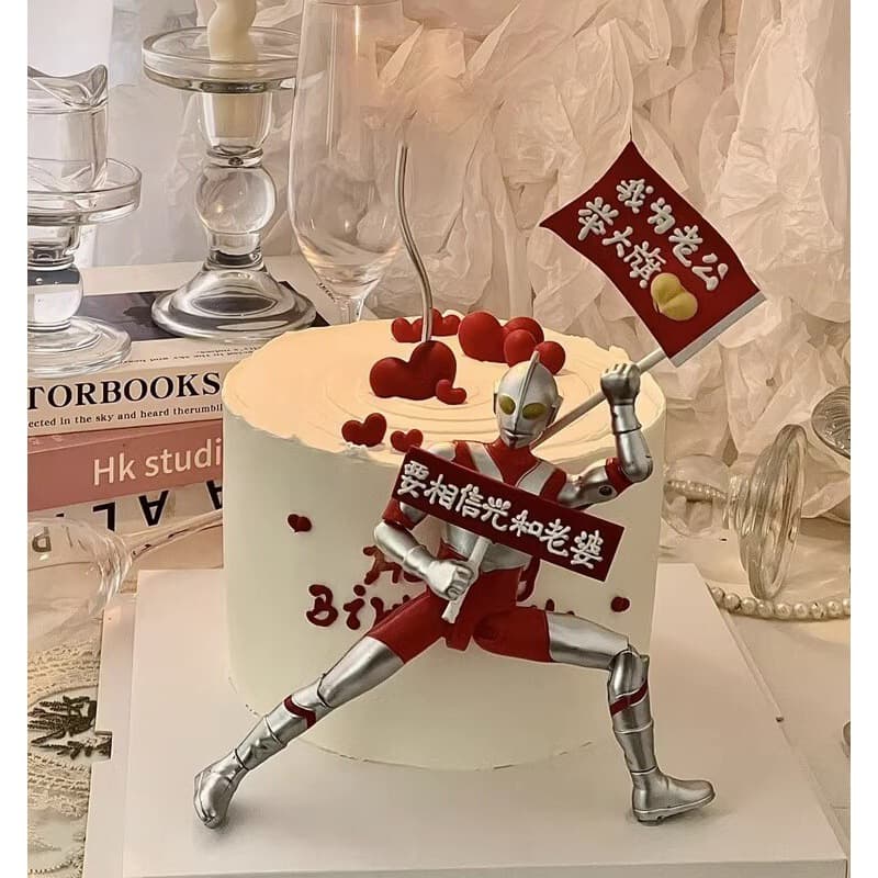 First Generation Ultraman Cake Decoration Ornaments Believe in Light and Wife's Transformed Ultraman Birthday Baking Dress