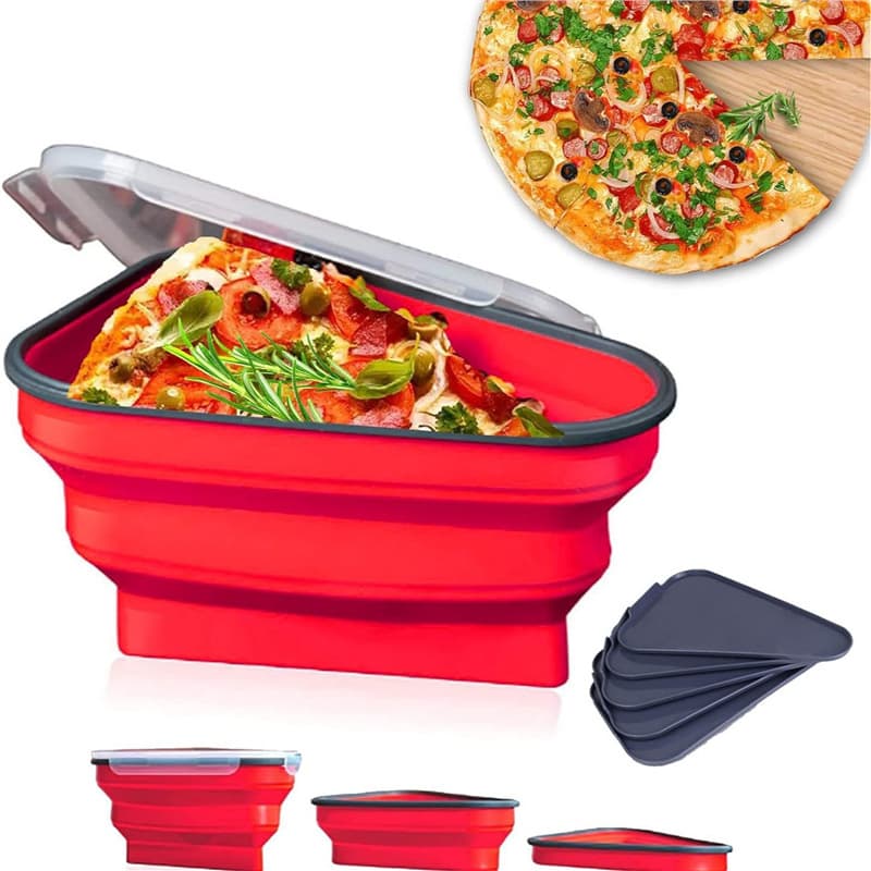 Cross-border Hot-selling Amazon Foldable Pizza Box Food-Grade Silicone Reusable Triangular Pizza