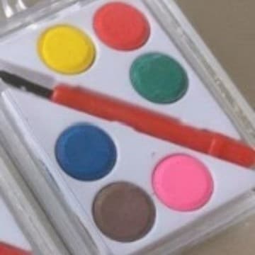 6-Color Solid Cake Paint Set + 1 Brush, Watercolor Cake Painting Set for Art Students